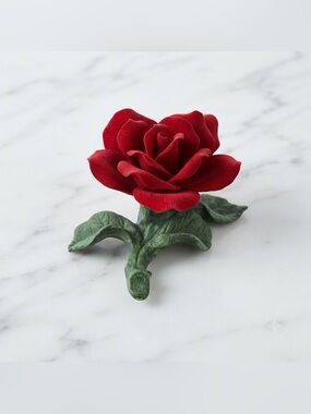Vintage 1980 Mr Lincoln Porcelain Red Rose Flower Figurine Statue Sculpture